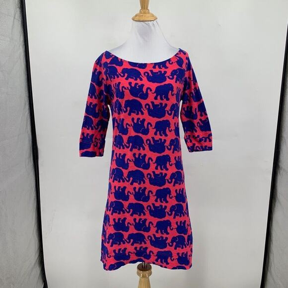Lilly Pulitzer Dress Women XS Extra Small Tusk In Sun Elephant Print Cassie Mini - Picture 2 of 13